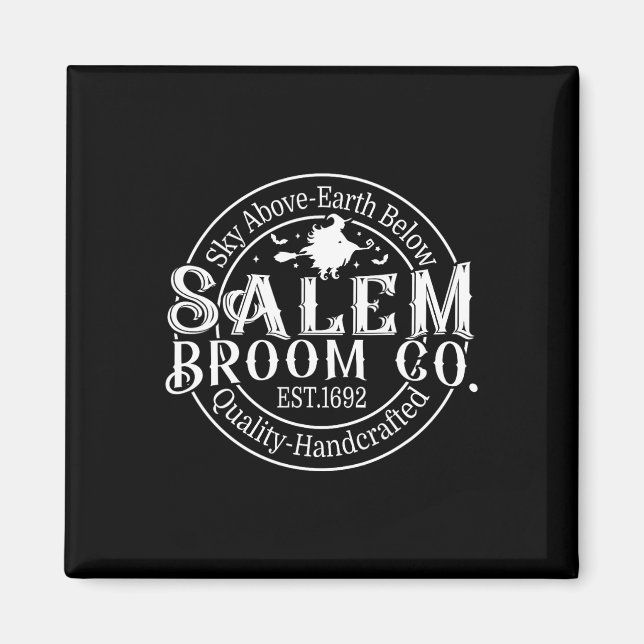 Imã Retro Salem Broom Company Est 1692 Massachusetts H (Frente)