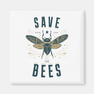 Imã Retro Salve As Abelhas Apiary Shirt Beekeeper Ear