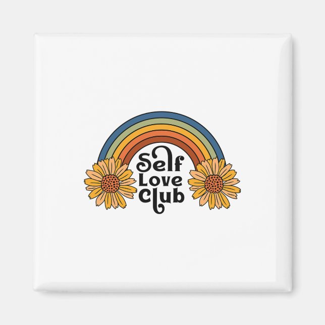 Imã Retro Self Love Club Sunflower Rainbow Mental Heat (Frente)
