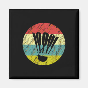 Imã Retro Shuttle Racket Esportivo Badminton Player At