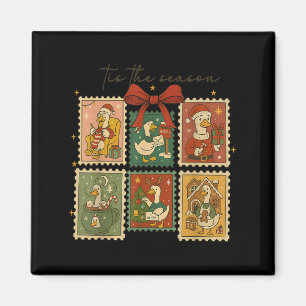 Imã Retro Silly Goose Papai Noel Fofo Natal Feliz É Ép