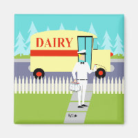 Retro Small Town Milkman Magnet