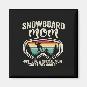 Imã Retro Snowboarder Snowboard Mãe Vintage Snowboardi