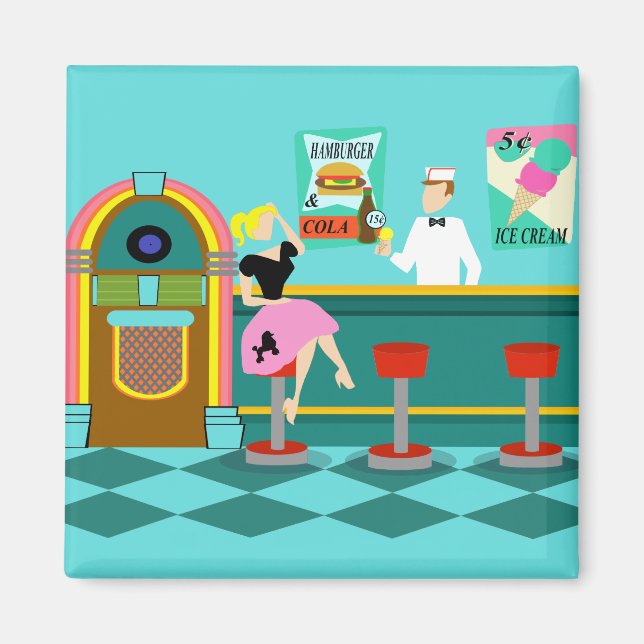 Imã Retro Soda Fountain Magnet (Frente)