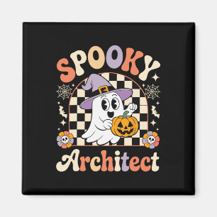 Imã Retro Spooky Architect Halloween - Versão arquitet