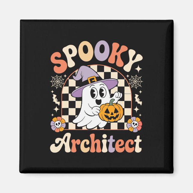 Imã Retro Spooky Architect Halloween - Versão arquitet (Frente)