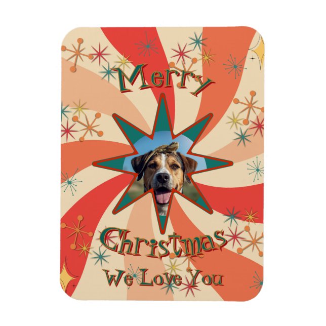 Ímã Retro Sputnik Photo and Message Christmas Kitchen (Vertical)