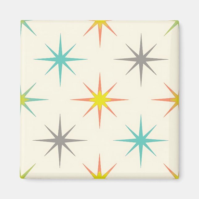 Imã Retro Starburst Mid-Century Pattern (Frente)