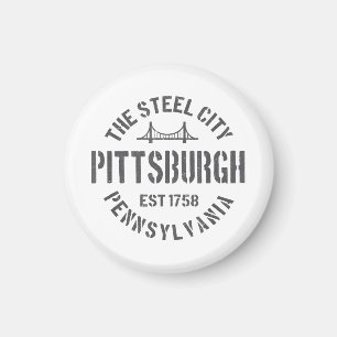 Imã Retro Steel City Pittsburgh Pensilvânia Yinz
