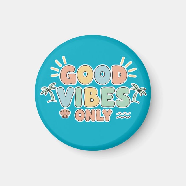 Imã Retro Summer Beach Aesthetic Pastel Typography Art (Frente)