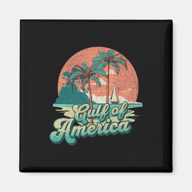 Imã Retro Sunset Beach Vibes - Golfo Dos Eua (Frente)