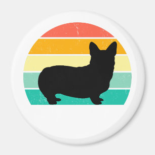 Imã Retro Sunset Corgi
