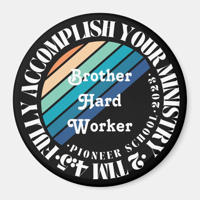 Imã Retro Sunset Pioneer School Personalizável (Frente)