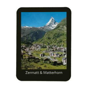 Ímã Retro-Swiss viagem Zermatt e Monte Matterhorn