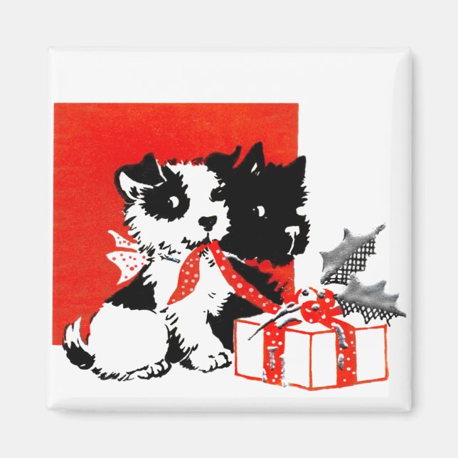 Imã Retro Terrier e Scotty Dogs (Frente)