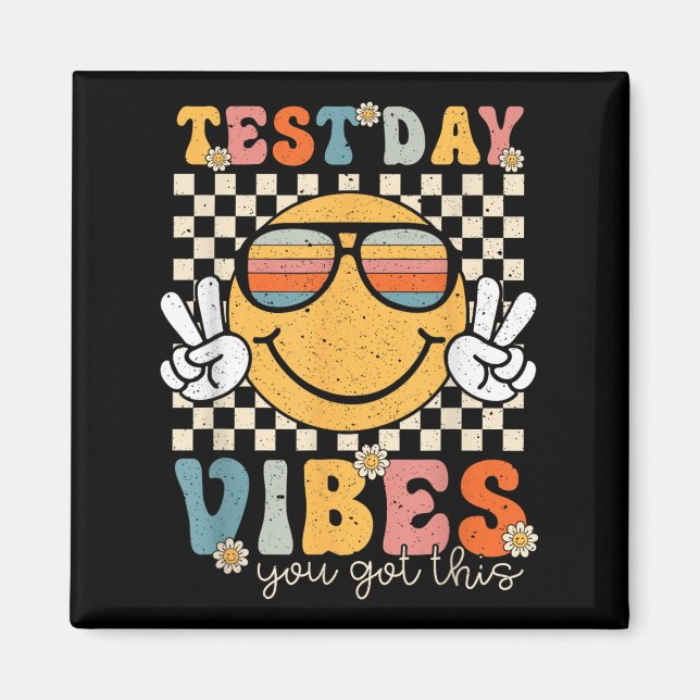 Imã Retro Test Day Vibes You Got This Motivation Teach (Frente)