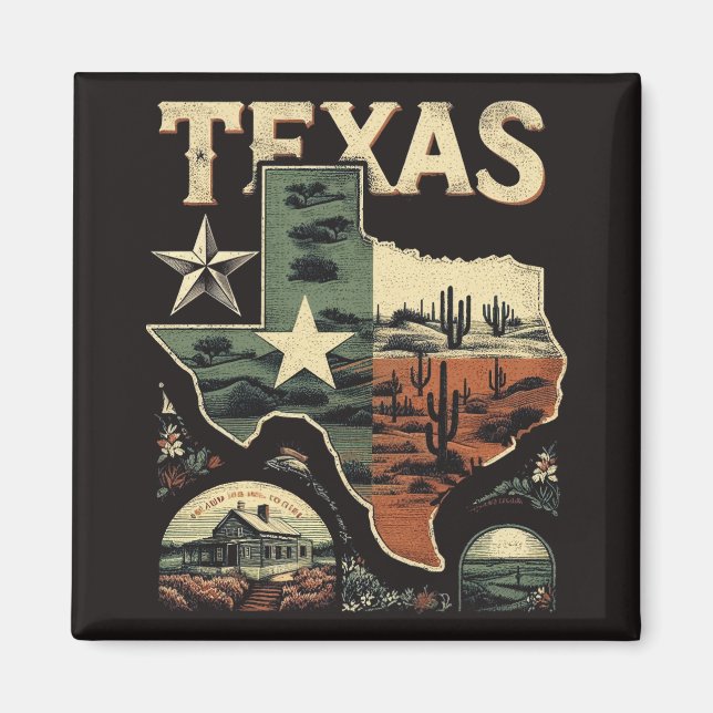 Imã Retro Texas (Frente)