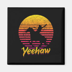 Imã Retro Texas Western Cowboy Yeehaw Horseback Riding