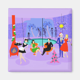 Imã Retro Tropical Natal Party Magnet