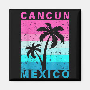Imã Retro Tropical Sunset Cancun Beach Mexico Summer V