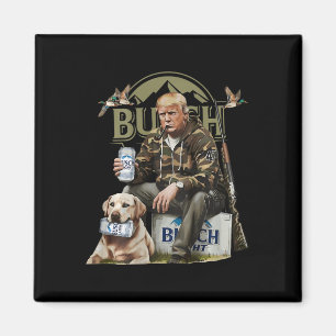 Imã Retro Trump Hunting Deer Funny Bebendo Beer Hunti
