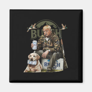 Imã Retro Trump Hunting Deer Funny Bebendo Beer Hunti