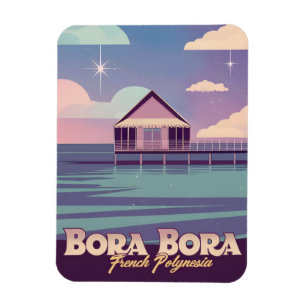 Ímã Retro Viagem 80s Neon Bora Bora Polinésia Francesa
