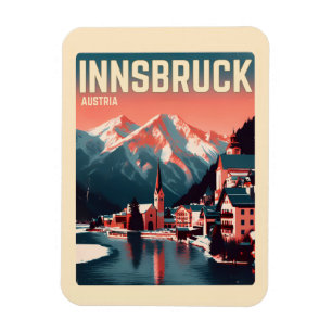 Ímã Retro viagem Innsbruck Tyrol - Presentes dos Alpes