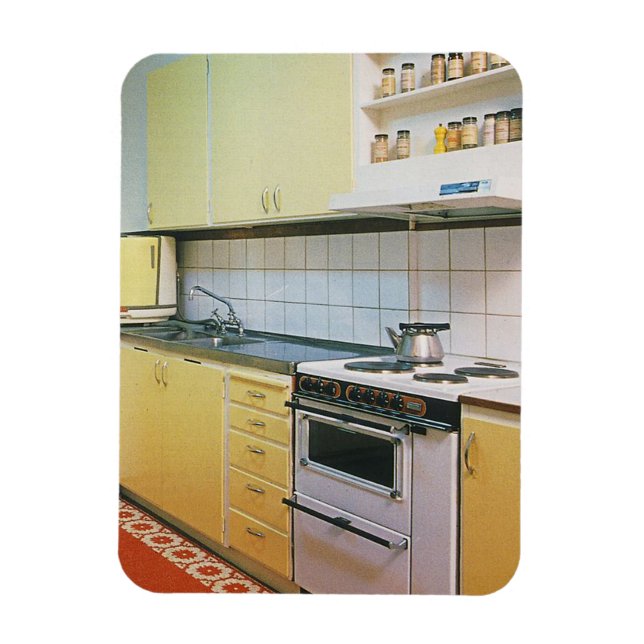 Ímã Retro Vintage 1950s Kitchen (Vertical)