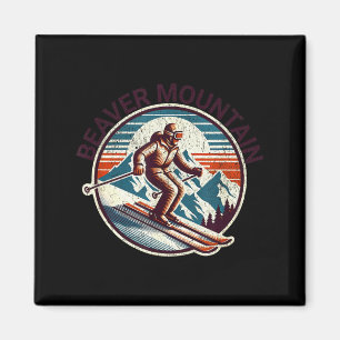 Imã Retro vintage beaver montanha utah resort de esqui