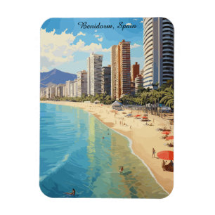 Ímã Retro Vintage Benidorm Espanha Viagem Mediterrâneo