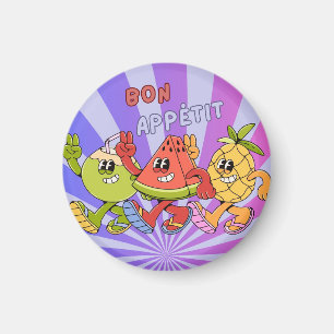 Imã Retro Vintage Bon Appétit Trio de Frutas dança 202