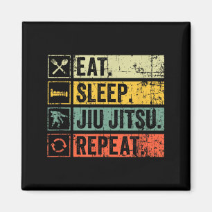Imã Retro Vintage Comer Dormir Jiu Jitsu Repetir Artes