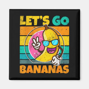 Imã Retro Vintage Engraçado Meme de Banana Solte a Paz