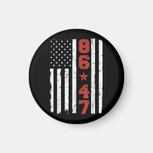 Imã Retro Vintage EUA Flag 86 47 Anti Trump