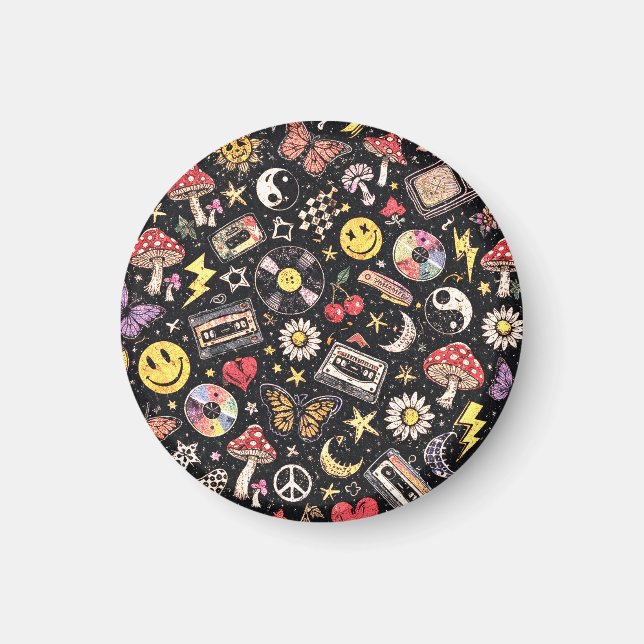 Imã Retro Vintage Grunge Sunshine Bliss (Frente)