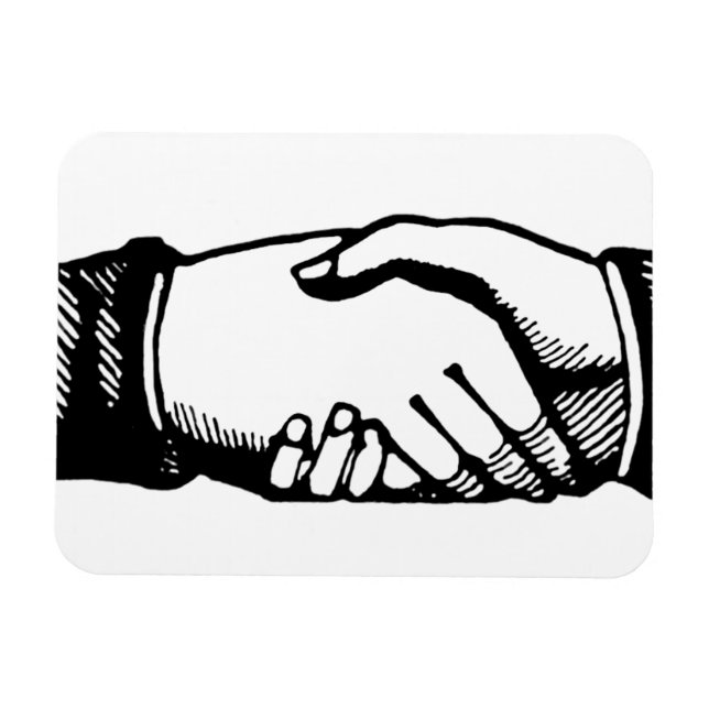 Ímã Retro Vintage Hands Handshake Congratulations (Horizontal)
