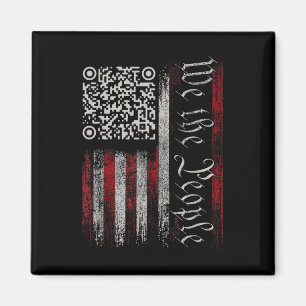 Imã Retro Vintage Qr American Flag Funny Trump Dance C