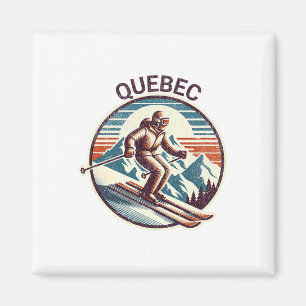 Imã Retro Vintage Quebec Canada Ski Resort Winter Skii