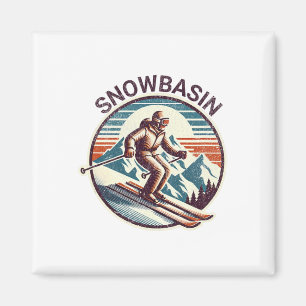 Imã Retro Vintage Snowsin Utah Ski Resort Winter Skipe