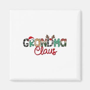 Imã Retro Vovó Claus Reindeer Matança De Natal Fa