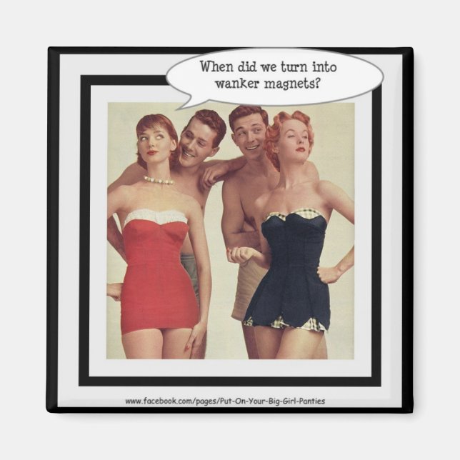 Imã Retro 'Wanker' Magnet (Frente)