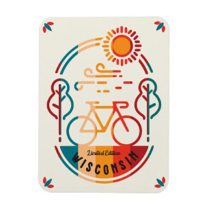 Ímã Retro Wisconsin Bike Trail