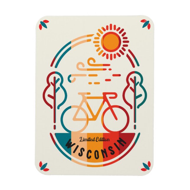 Ímã Retro Wisconsin Bike Trail (Vertical)