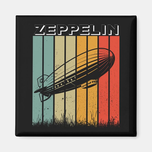 Imã Retro Zeppelin Dirigible Airship Zepelin Zepplin (Frente)