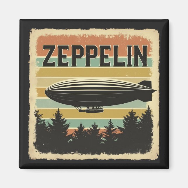 Imã Retro Zeppelin Dirigible Airship Zepelin Zepplin (Frente)