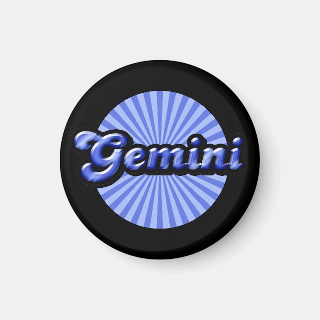 Imã Retro Zodiac Gemini (Frente)
