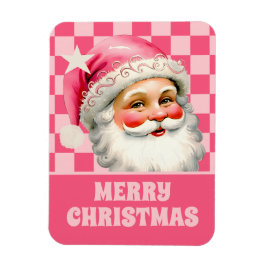Ímã Retron Rosa Papai Noel Rosa Tartan Xadrez Rosa Nat