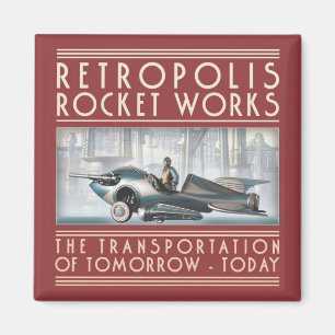 Imã Retropolis Rocket trabalha o ímã quadrado