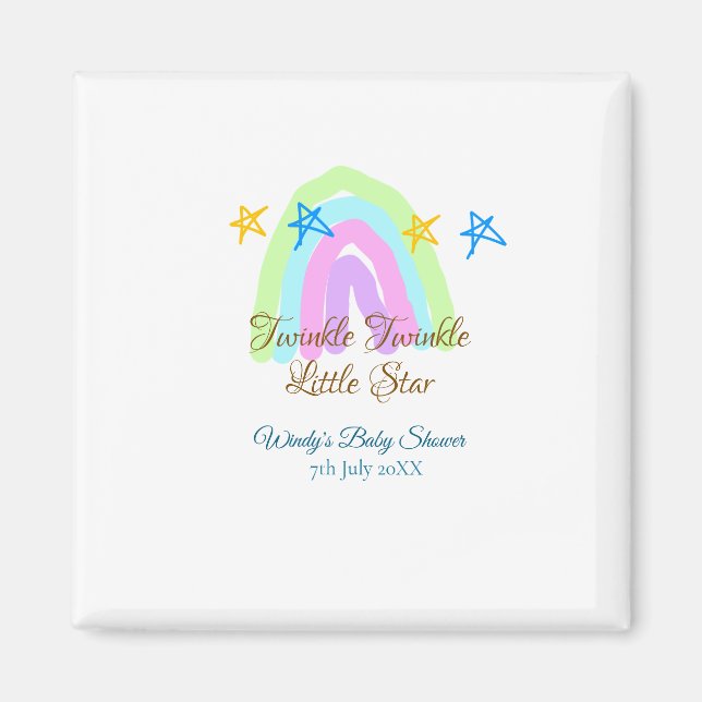 Imã Retrorre o arco-íris brilha pequenas estrelas baby (Frente)